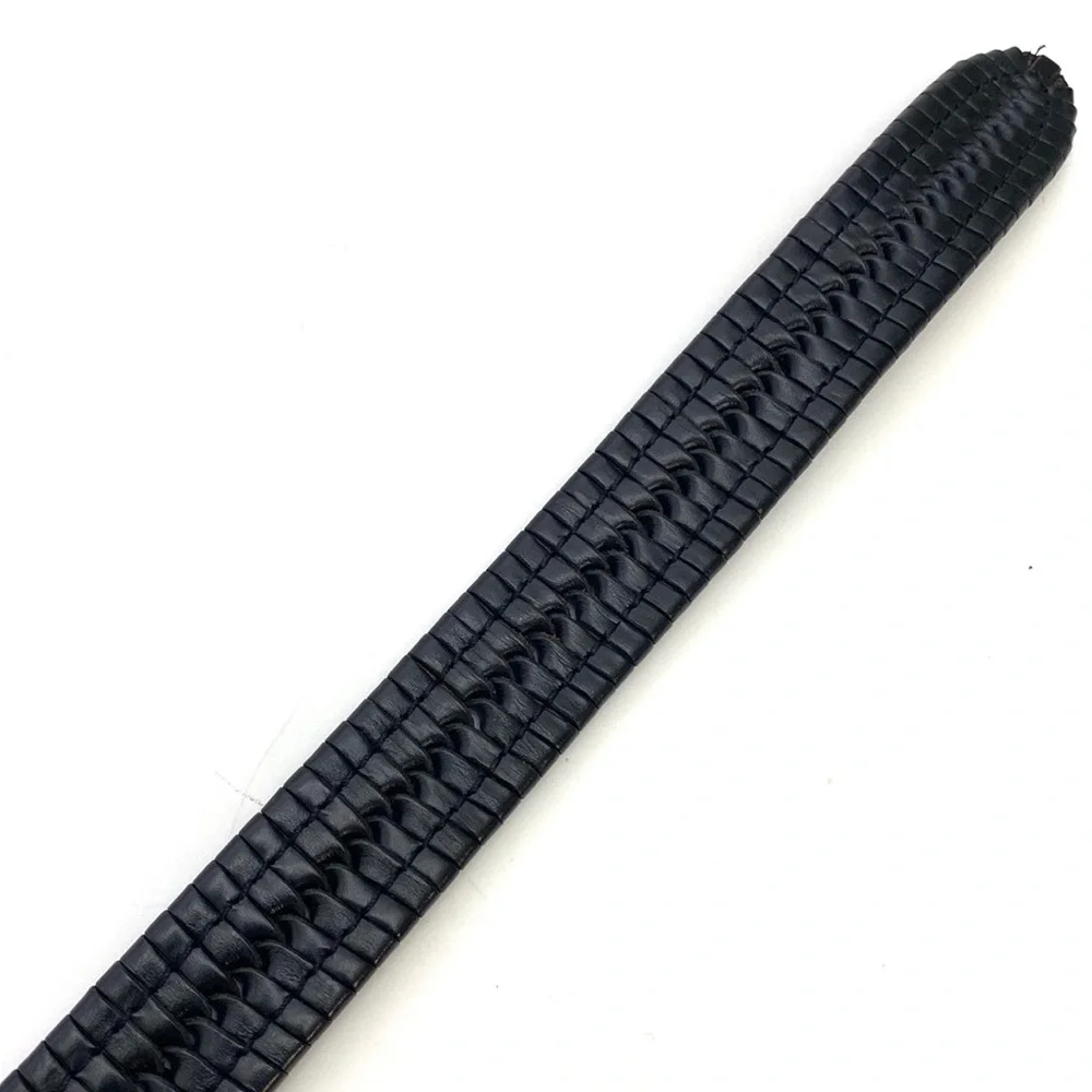 Lavemi Black Braided/Woven Leather Trouser Belt